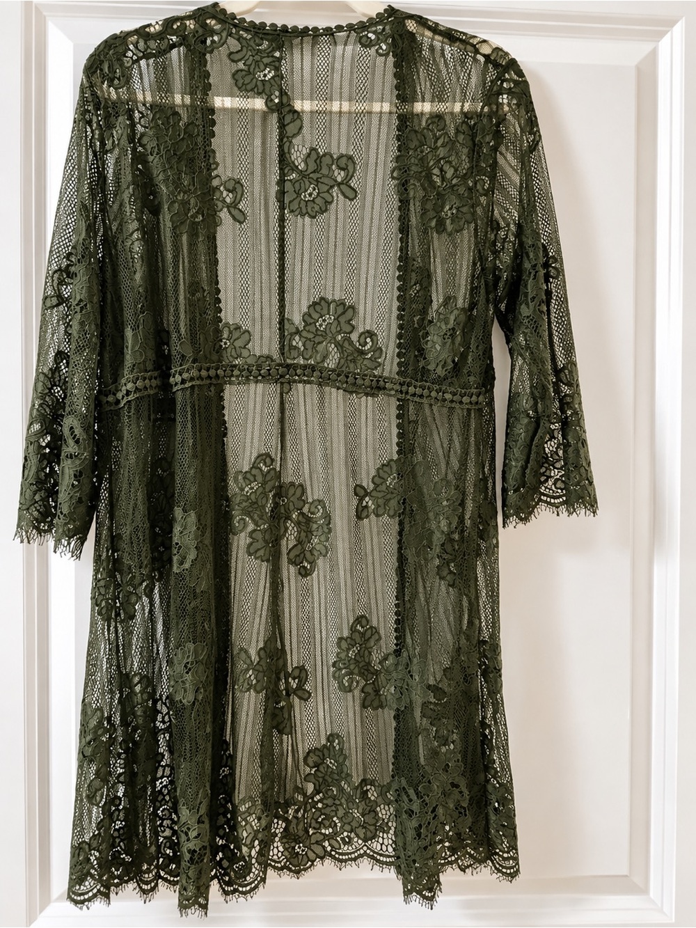 paper tee Olive Green Lace Overlay Jacket - Long Sleeve